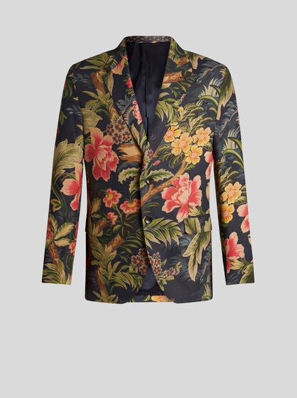 Linen And Cotton Blazer With Print