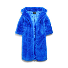 Women's Off Shoulder Coat In Royal Blue