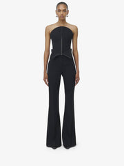 Women's Fold Over Waist Tailored Trousers In Black