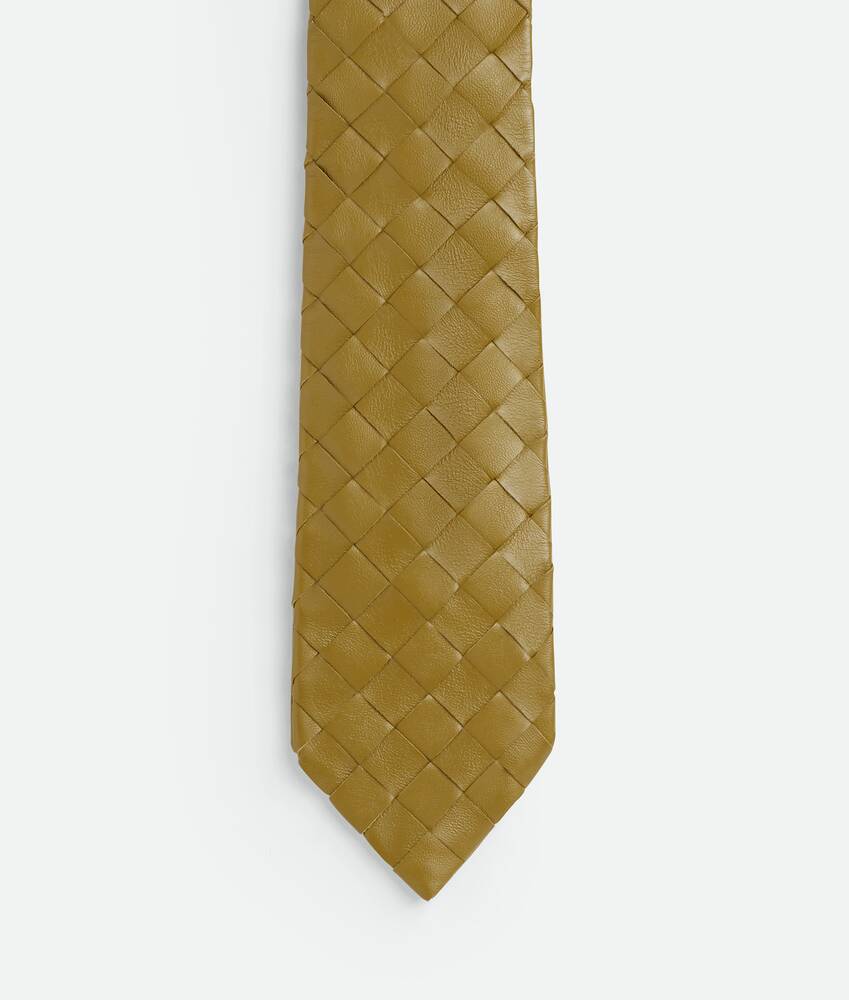 Intrecciato Leather Tie