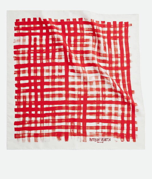 Printed Silk Check Foulard