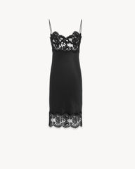 Slip Dress In Silk Satin And Lace