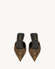 Barbara Mules In Leopard Grosgrain