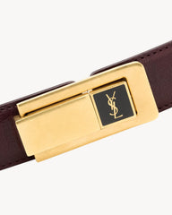 Charniere Buckle Belt In Smooth Leather