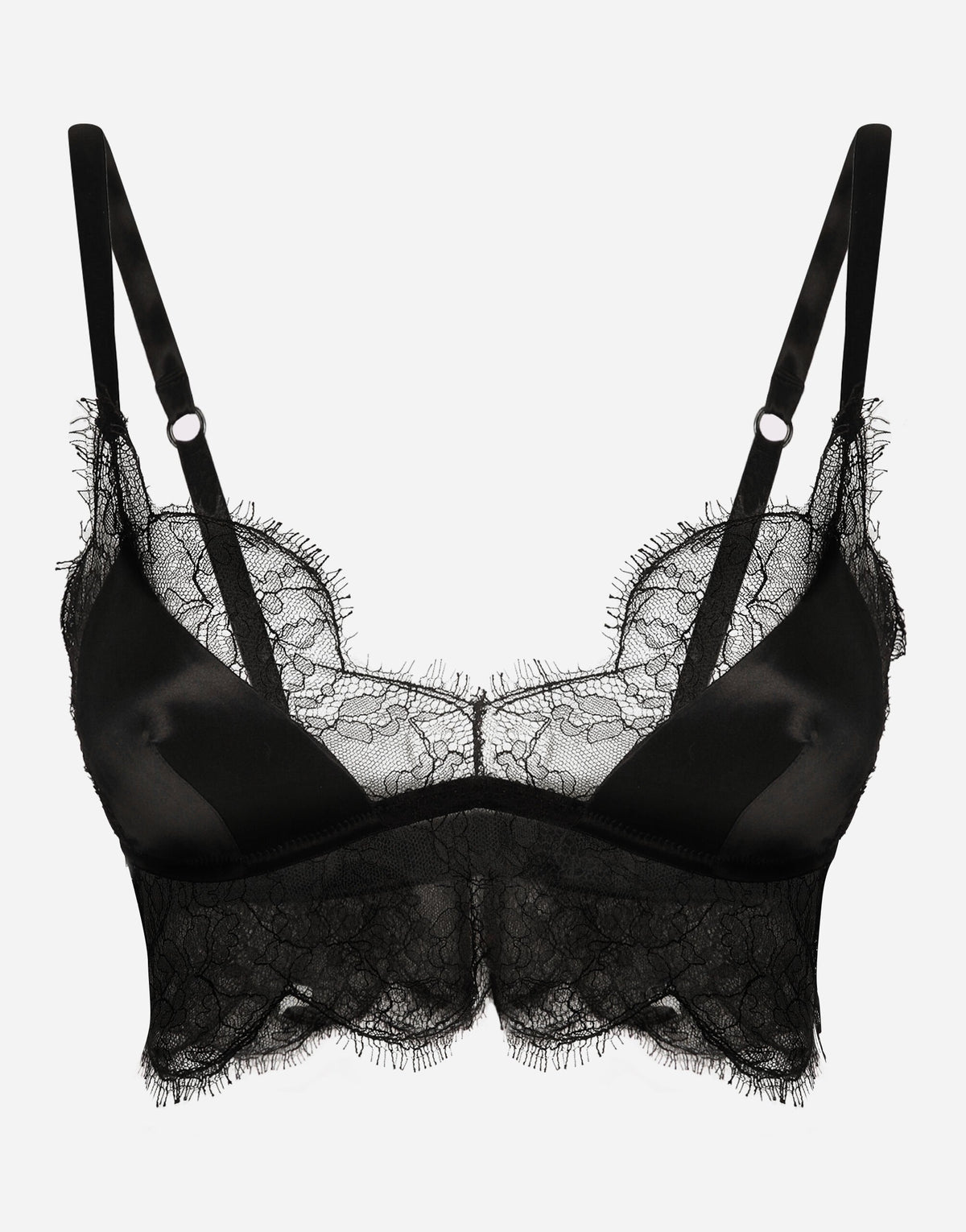 Soft-Cup Satin Bralette With Lace Detailing