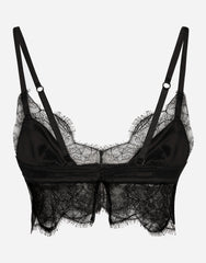 Soft-Cup Satin Bralette With Lace Detailing