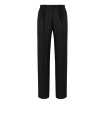 Wool Silk Twill Tailored Pleated Pants