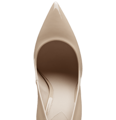 Nude Patent Leather Eden Heels with Rose Gold Leaves