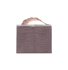 Mauve Lisse Alligator Alina Clutch