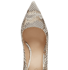 Light Grey Python Empire Pumps with Light Gold Hardware