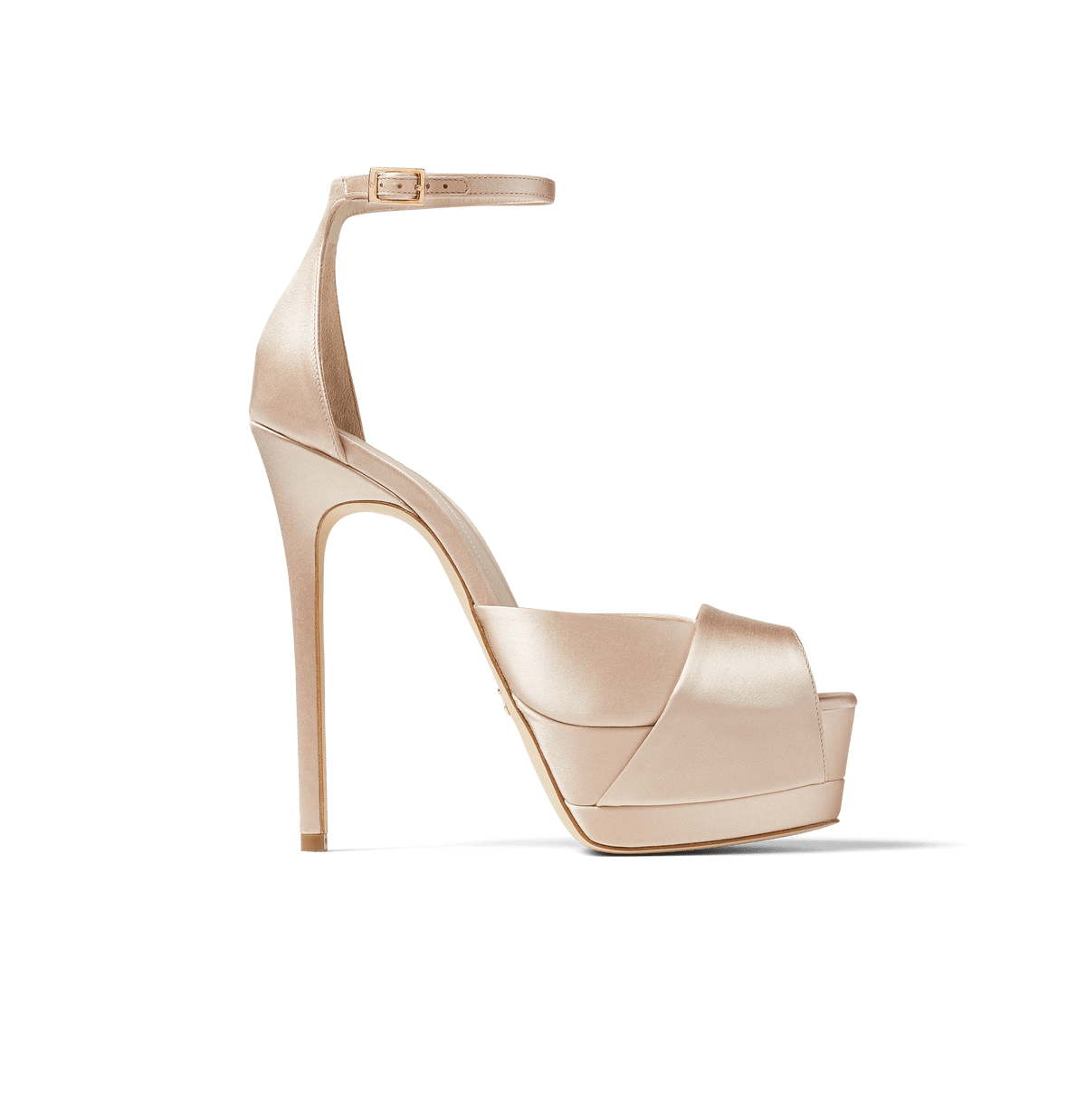 Pink Satin Platform Sandals