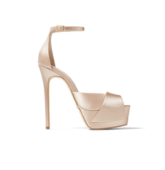 Pink Satin Platform Sandals