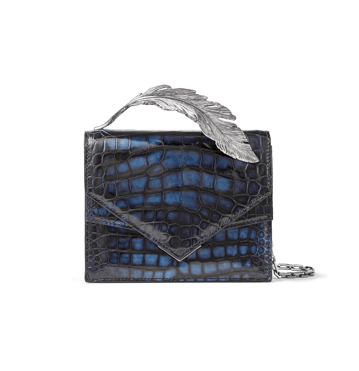 Blue and Black Alligator Alina Clutch