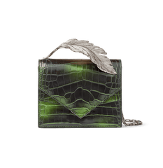 Green Degarde Alligator Alina Clutch