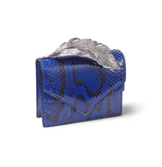 Blue Python Alina Clutch