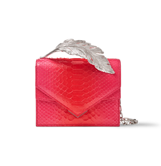 Red and Fuschia Python Alina Clutch