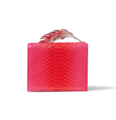 Red and Fuschia Python Alina Clutch