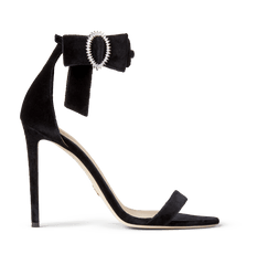 Black Velvet Bow Sandals