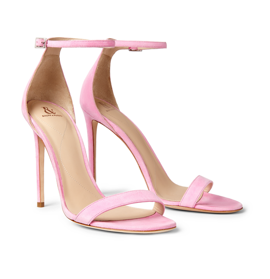 Pink Suede Strap Sandals