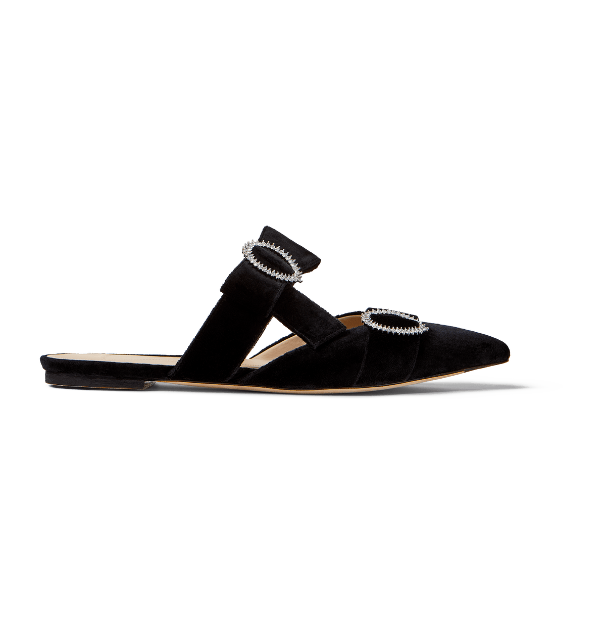 Black Velvet Flat Bow Mules