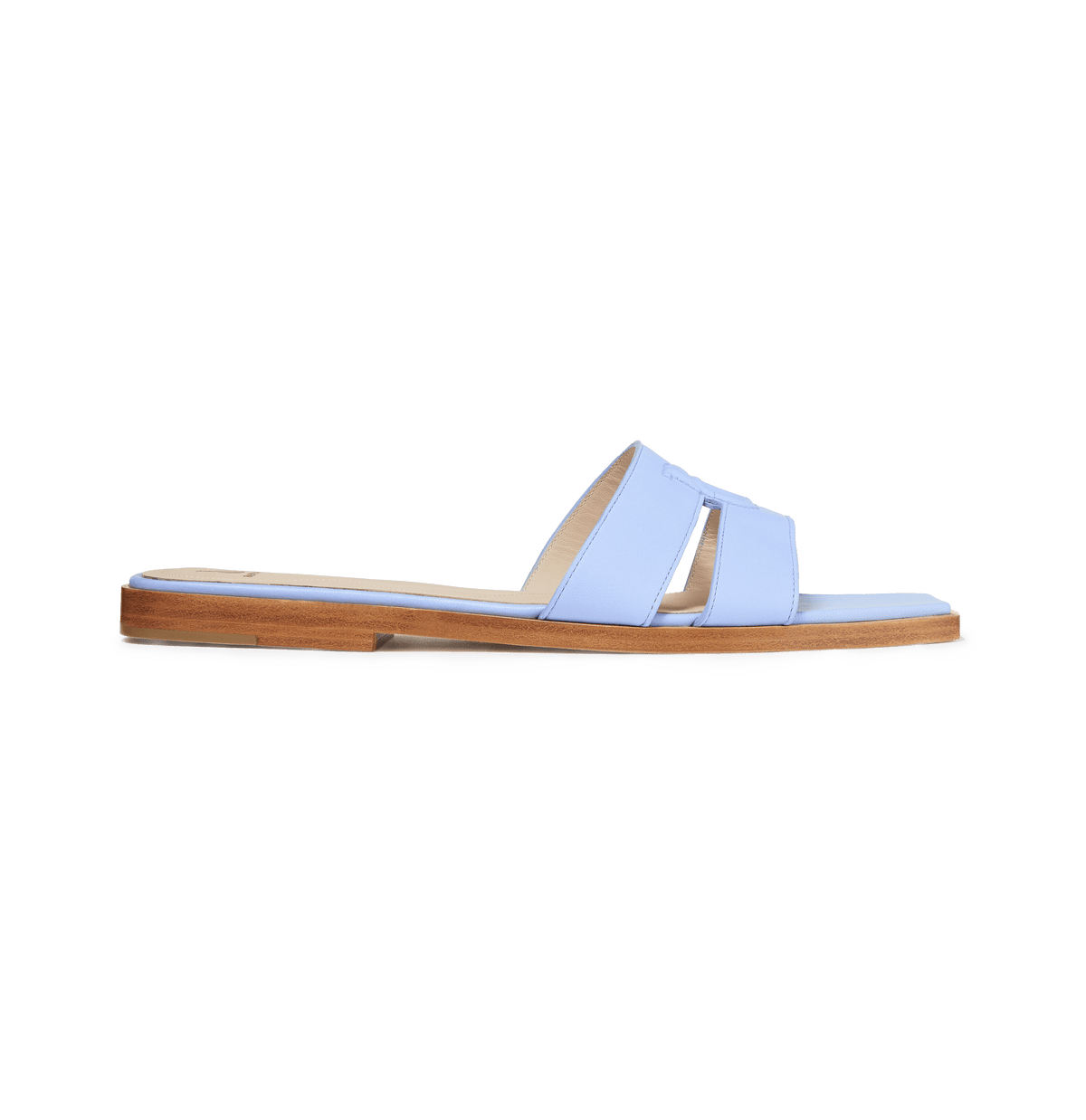 Blue Nappa Strap Slides