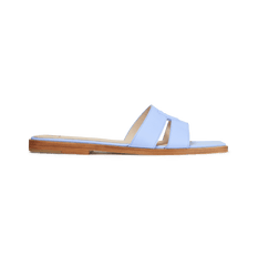 Blue Nappa Strap Slides