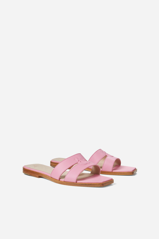 Pink Nappa Strap Slides