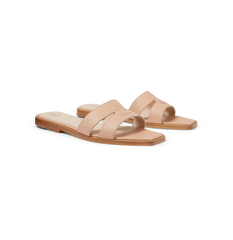 Tan Nappa Strap Slides