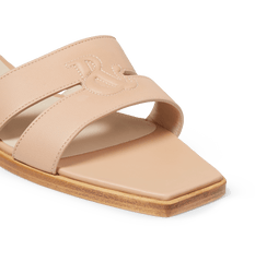 Tan Nappa Strap Slides