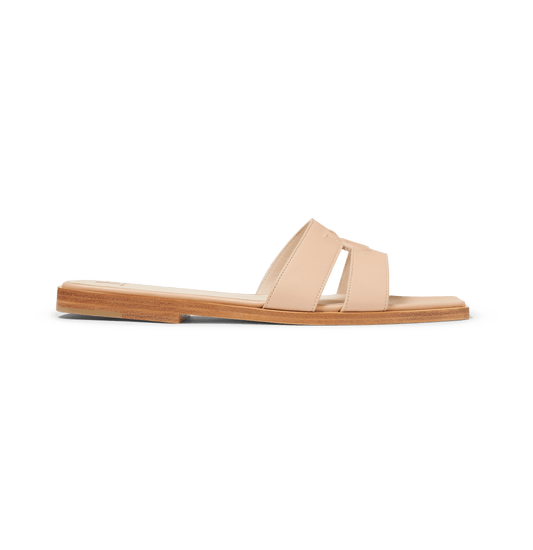 Tan Nappa Strap Slides