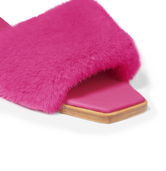 Hot Pink Mink Slides