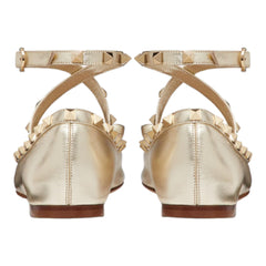 Rockstud Laminated Nappa Leather Ballerina