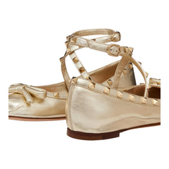 Rockstud Laminated Nappa Leather Ballerina