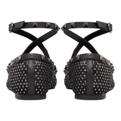 Rockstud Mesh Ballerina With Crystals Black