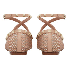 Rockstud Mesh Ballerina With Crystals