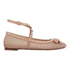 Rockstud Mesh Ballerina With Crystals