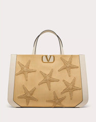 Valentino Garavani Escape Handbag In Raffia With Embroidery