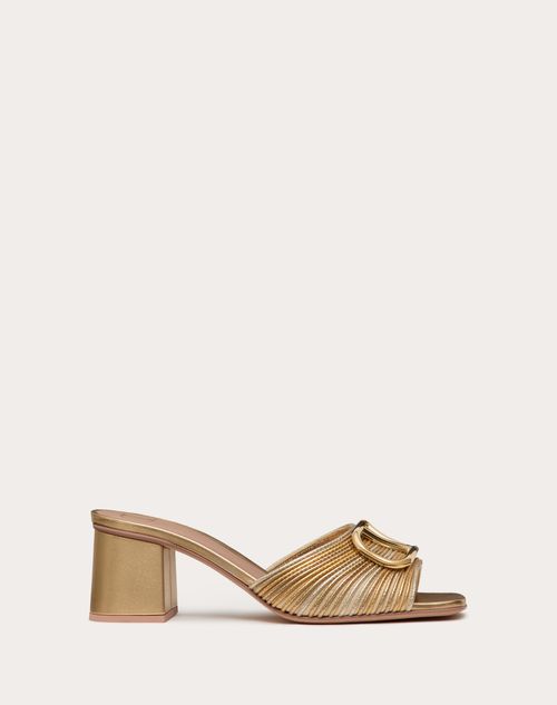 Metallic Vlogo Signature Slide Sandal With Cornely Embroidery