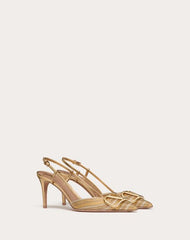 Vlogo Signature Metallic Slingback Pumps With Cornely Embroidery 80mm