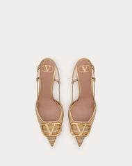 Vlogo Signature Metallic Slingback Pumps With Cornely Embroidery 80mm