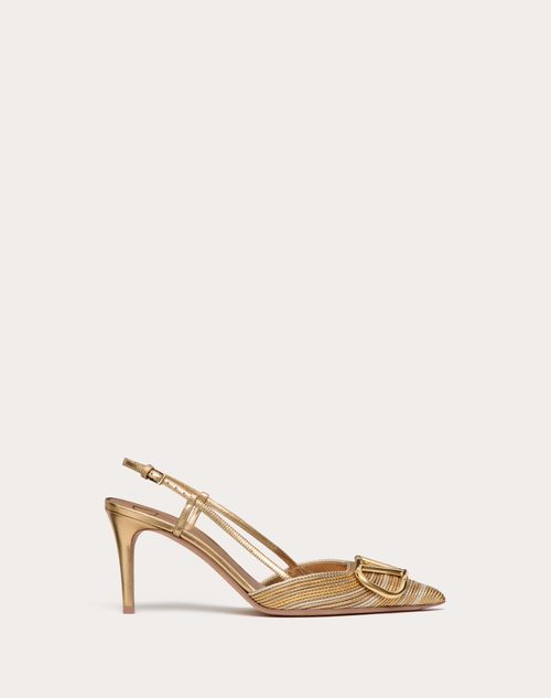 Vlogo Signature Metallic Slingback Pumps With Cornely Embroidery 80mm