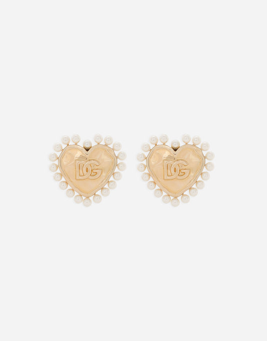 Heart Earrings With Beaded Detailing