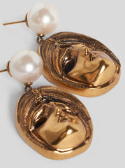 Earrings With Masks And Pearls