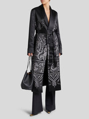 Satin Jacquard Duster Coat