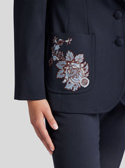 Gabardine Jacket With Embroidery