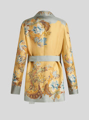 Printed Silk Wraparound Jacket