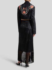 Jacquard Jacket With Embroidery