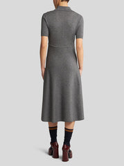 Knit Fabric And Silk Polo Dress