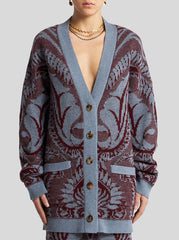 Wool Jacquard Cardigan