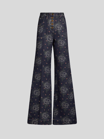 Flared Jacquard Jeans